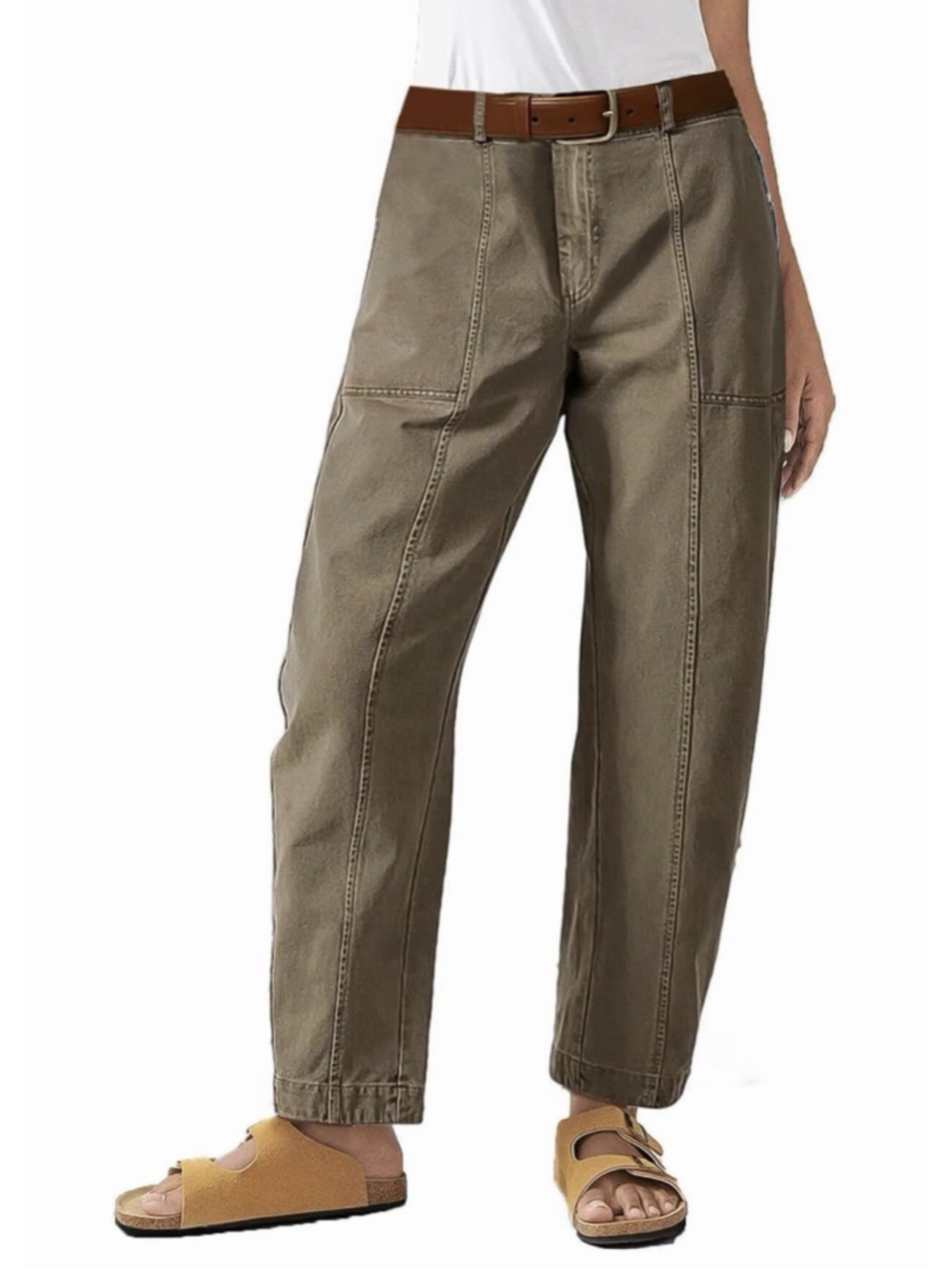 Flamingals Women’s Mid Waist Carrot Straight Leg Pants 2XL